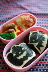 ハロウィンキャラ弁 コウモリ海苔