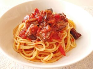 なすのトマトパスタ