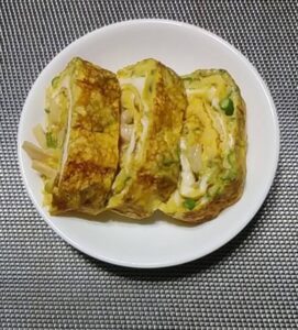 オクラ入り卵焼き