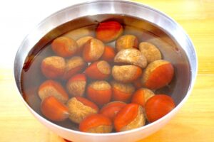 栗ご飯　下ごしらえ