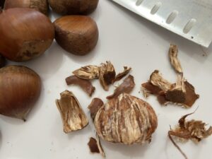 栗ご飯　下ごしらえ