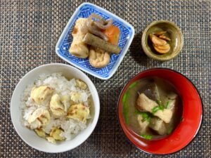 栗ご飯　煮物