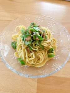 オクラとツナの和風パスタ