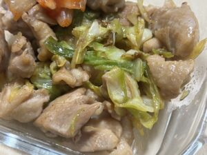焼き鳥　野菜炒め　