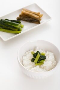野沢菜漬け　ごはん