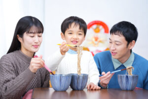 年越しそば 家族